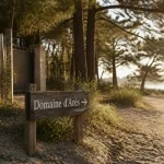 Entrée du domaine d ares, pancarte et accès