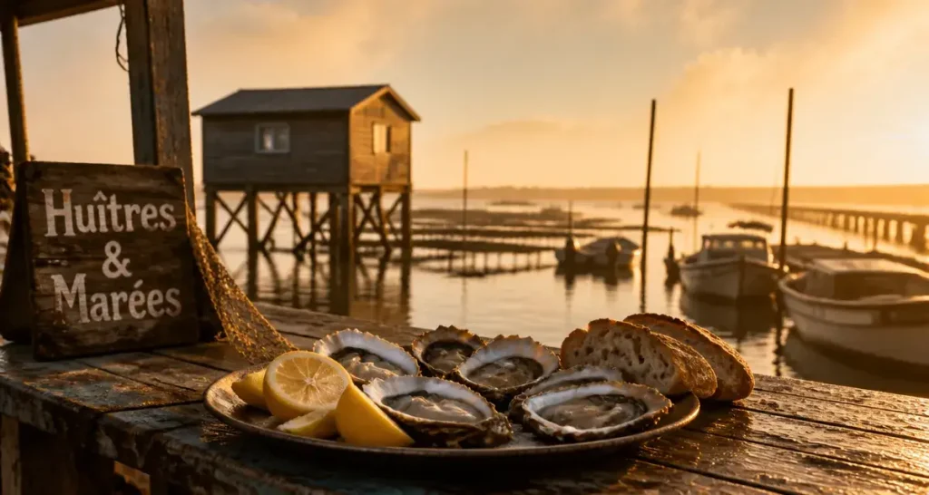Huitre bassin d'arcachon : marées, cabane et dégustation au port