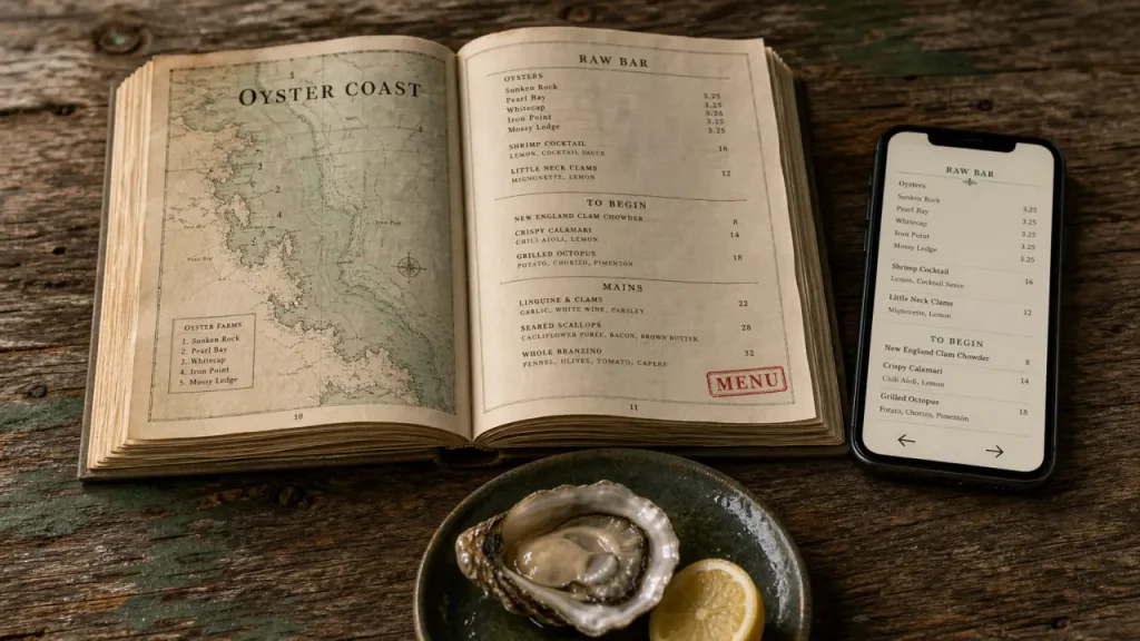 La cabane de l'aiguillon menu : carte PDF 20 pages