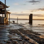 Passion bassin à Arcachon, jetée et marée au golden hour