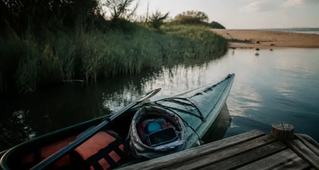 Passion nature kayak : kayak près d’une berge, lecture de l’eau et oiseaux, sécurité.