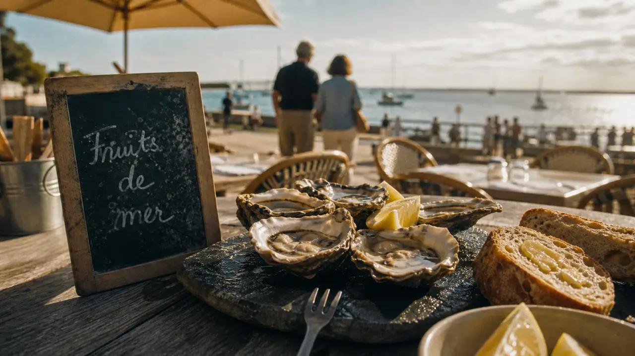 Restaurants arcachon le routard : plateau d’huîtres vue mer