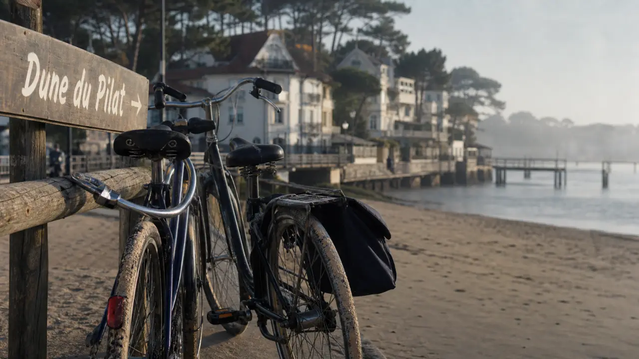 Visiter arcachon en velo : vélos au bord de mer et Dune du Pilat